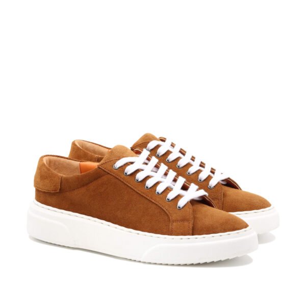 Cognac Suede Leather Sneakers